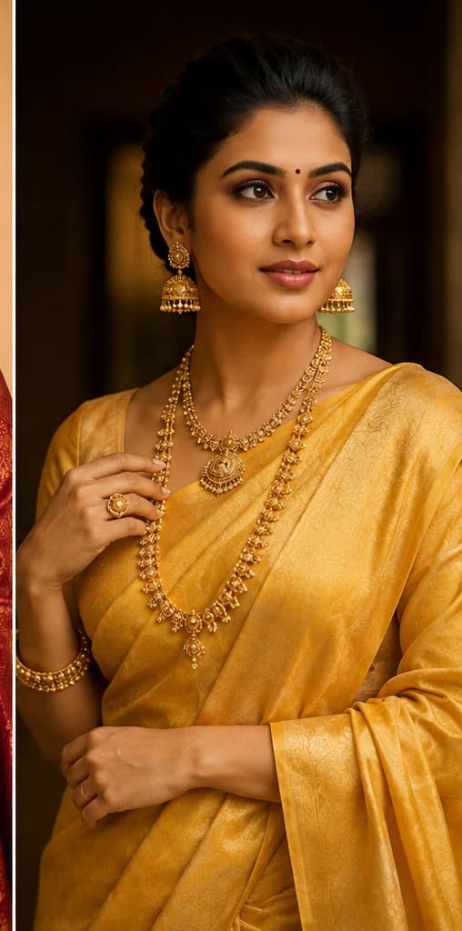 Woman wearing traditional gold jewellery